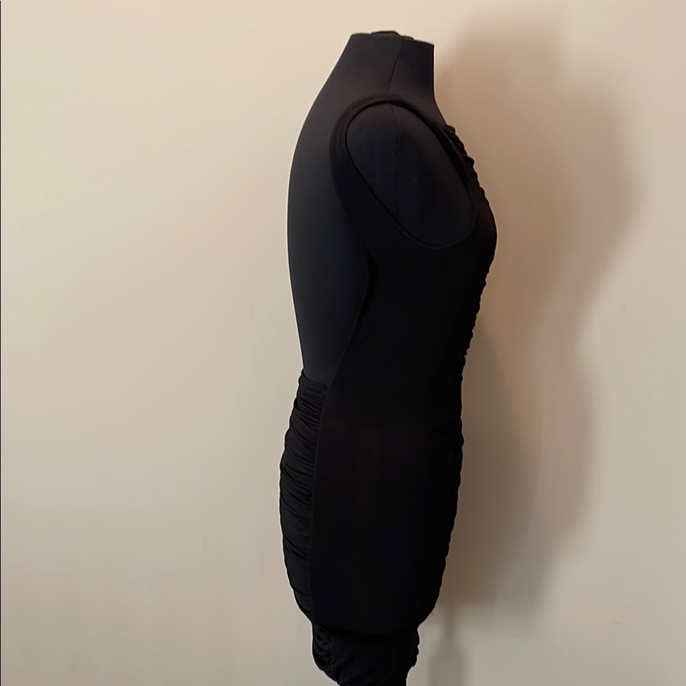 bebe Black Ruched Mini Dress - Picture 6 of 7